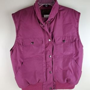 Eddie bauer puffer vest jacket purple size Large